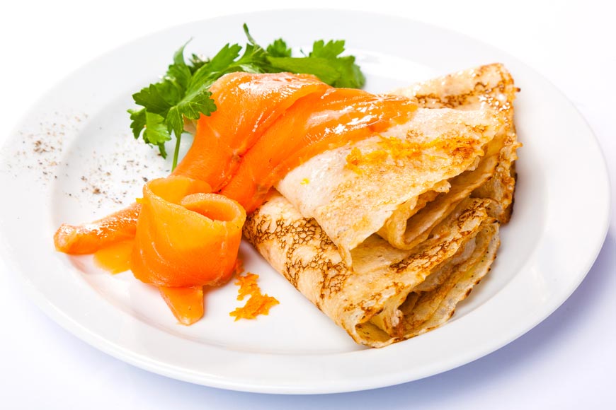 Блины с красной рыбой