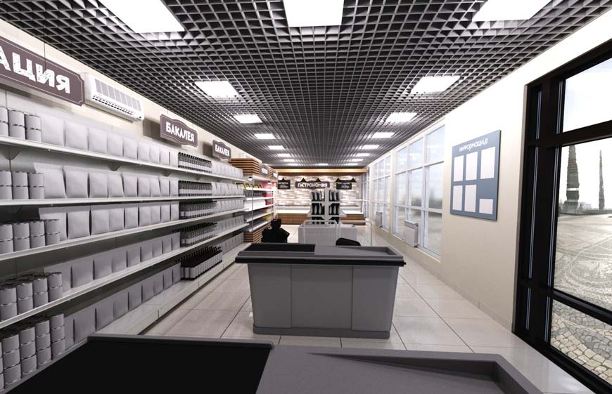 Визуализация итнрьера магазина «Хиринские продукты»