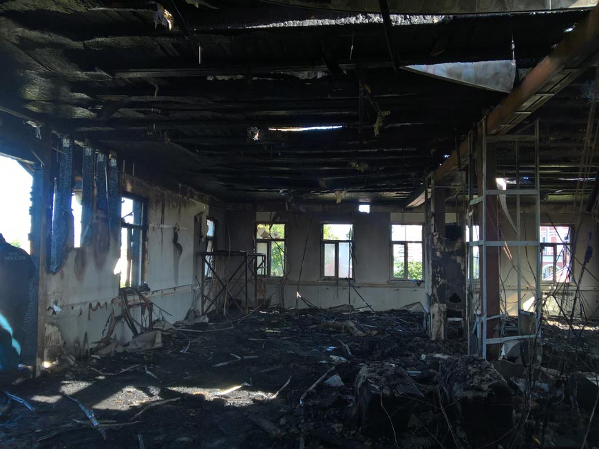 После пожала в Общественном центре села Хирино